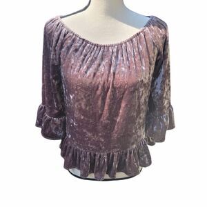 Sanctuary Velvet Top with Bell 3/4 Sleeves